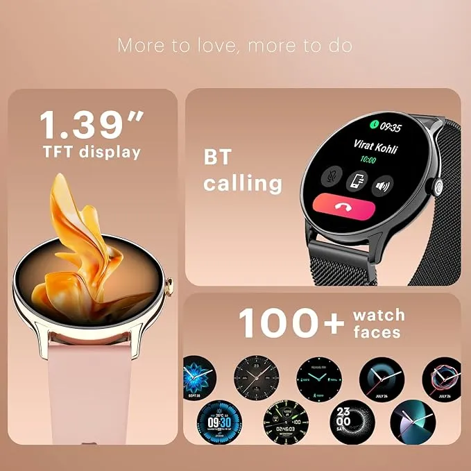Twist Go Round dial Smartwatch with BT Calling, 1.39" Display, Metal Build, 100+ Watch Faces, IP68, Sleep Tracking, 100+ Sports Modes, 24/7 Heart Rate Monitoring