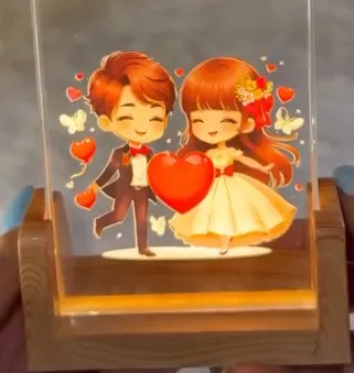 Fashionury Customized Acrylic LED Lamp with Name – Personalized Photo Frame Light for Birthday, Anniversary, Couple, Romantic Gifts for Women, Girls, Kids, Men, Friend – Unique Home Decor Table Lamp